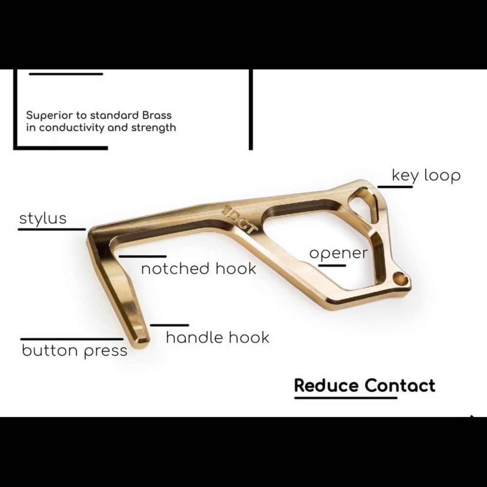 new, never used . anti bacterial brass touch tool
